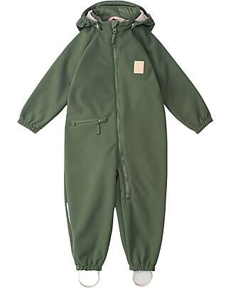 Leokid Waterproof SoftShell Echo Coverall - Green Moss - Padded in Soft Fleece Snowsuits