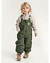 Leokid Waterproof Winter Dungarees - Color Block Green Scape - with Adjustable Braces Dungarees