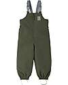Leokid Waterproof Winter Dungarees - Color Block Green Scape - with Adjustable Braces Dungarees