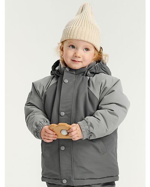 Leokid Waterproof Winter Jacket - Color Block Fjord Gray - with Side Pockets Jackets