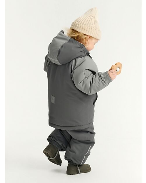 Leokid Waterproof Winter Jacket - Color Block Fjord Gray - with Side Pockets Jackets