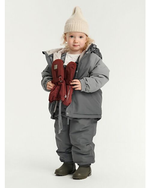 Leokid Waterproof Winter Jacket - Color Block Fjord Gray - with Side Pockets Jackets