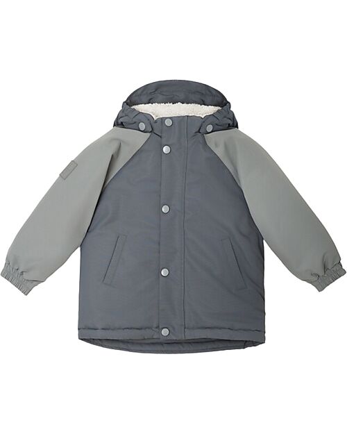 Leokid Waterproof Winter Jacket - Color Block Fjord Gray - with Side Pockets Jackets