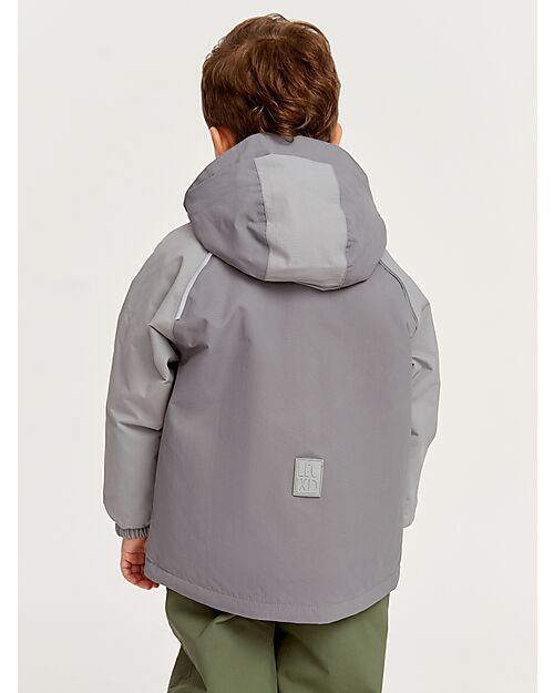 Leokid Waterproof Winter Jacket - Foggy Gray - with Front Pockets Jackets