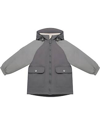 Leokid Waterproof Winter Jacket - Foggy Gray - with Front Pockets Waterproof