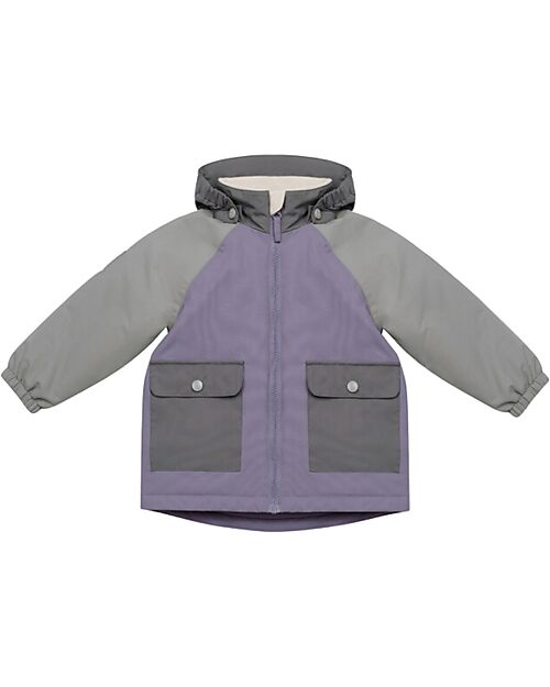 Leokid Waterproof Winter Jacket - Lilac Gray - with Front Pockets Jackets