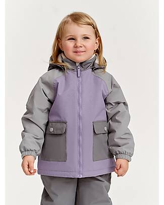 Leokid Waterproof Winter Jacket - Lilac Gray - with Front Pockets Waterproof