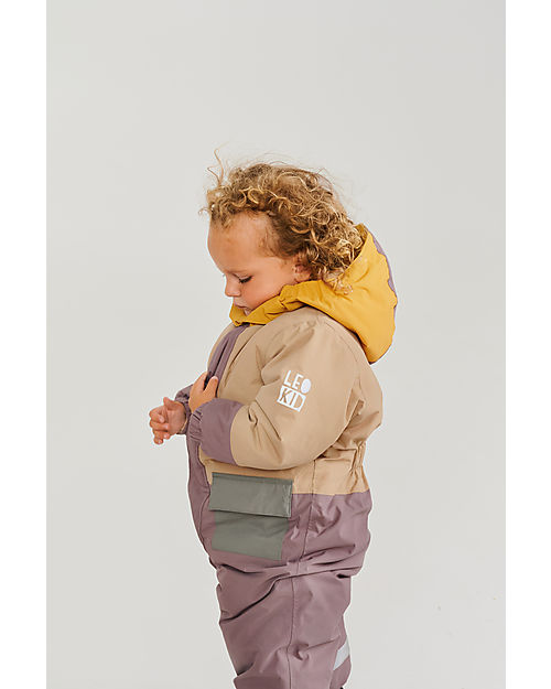 Leokid Windproof Color Block Snowsuit - Aster Sand - up to -30 ° C