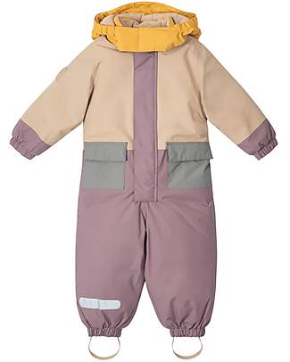Leokid Windproof Color Block Snowsuit - Aster Sand - up to -30 ° C and 8000mm Waterproof Snowsuits
