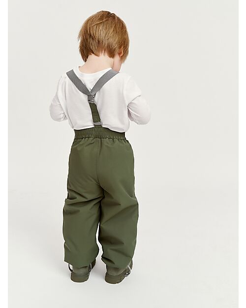 Leokid Winter Trousers - Green Gray - with Detachable Suspenders Trousers