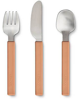 Liewood Adrian Junior Cutlery Set - Tuscany Rose - Stainless Steel and Silicone Cutlery