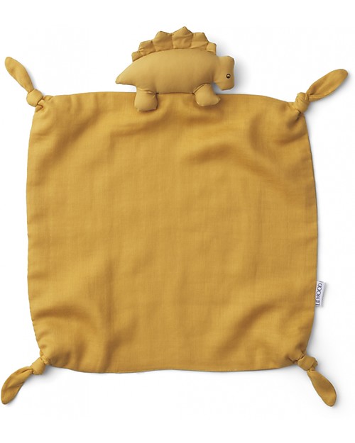 Liewood Agnete Cuddle Cloth - Dino Yellow Mellow - 100% Organic Cotton Doudou & Comforters