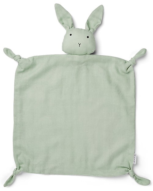 Liewood Agnete Cuddle Cloth - Rabbit Dusty Mint - 100% Organic Cotton Doudou & Comforters