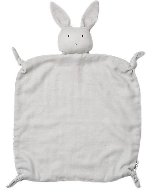 Liewood Agnete Cuddle Cloth, Rabbit Grey - 100% Organic Cotton Doudou & Comforters