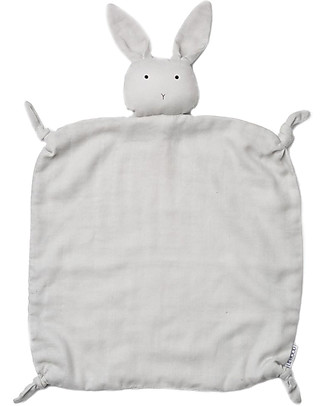 Liewood Agnete Cuddle Cloth, Rabbit Grey - 100% Organic Cotton Doudou & Comforters