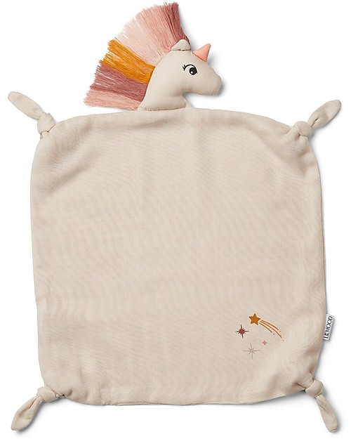 Liewood Agnete Cuddle Cloth, Unicorn Sand - 100% Organic Cotton Doudou & Comforters