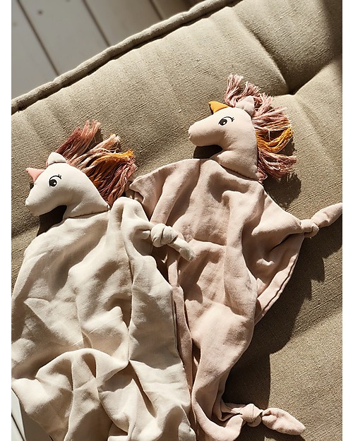 Liewood Agnete Cuddle Cloth, Unicorn Sand - 100% Organic Cotton Doudou & Comforters