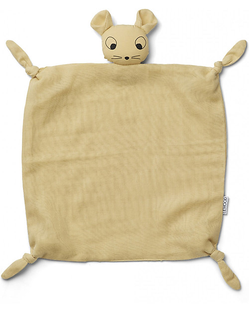 Liewood Agnete Cuddle Cloth - Yellow Mouse - 100% Organic Cotton Doudou & Comforters