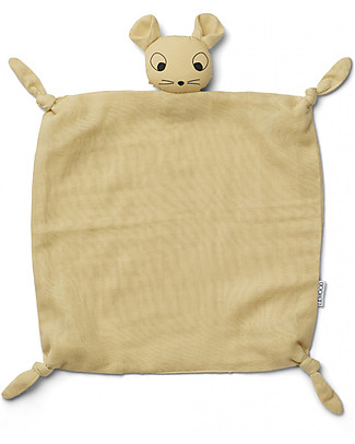 Liewood Agnete Cuddle Cloth - Yellow Mouse - 100% Organic Cotton Doudou & Comforters