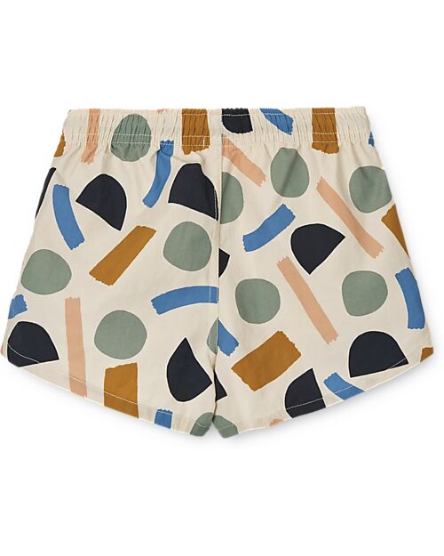 Liewood Aiden Printed Board Shorts - Paint stroke - Sandy - Recycled Material Swimming Trunks