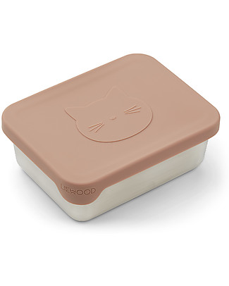 Liewood Ako Snack Box - Cat - Dark Rose Thermal Containers