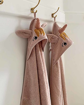 Liewood Albert Hooded Towel, Unicorn - Sorbet Rose Towels And Flannels