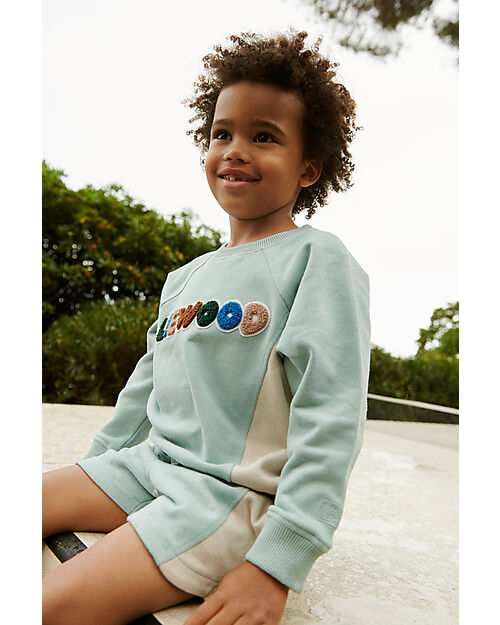 Liewood Altrud Sweatshorts - Ice blue and Sandy - 100% Organic Cotton Shorts