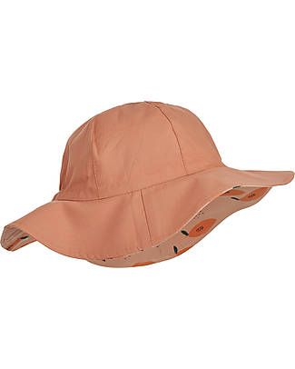 Liewood Amelia reversible seersucker sun hat - Papaya - Pale Tuscany Sunhats