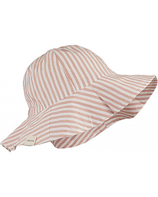 Liewood Amelia Sun Hat - 100% Organic Cotton - Coral Blush and Creme de la Creme Stripes Sunhats