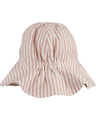 Liewood Amelia Sun Hat - 100% Organic Cotton - Coral Blush and Creme de la Creme Stripes Sunhats