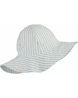 Liewood Amelia Sun Hat - 100% Organic Cotton - Sea Blue and White Stripes Sunhats