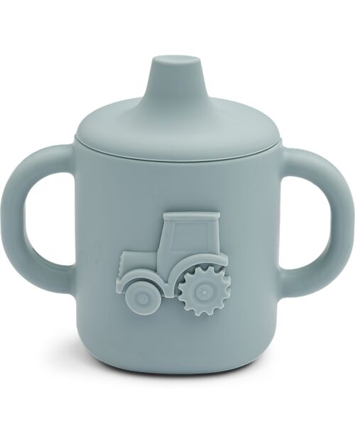 Liewood Amelio Sippy Cup - Blue Fog - Vehicles - 100% Silicone Cups