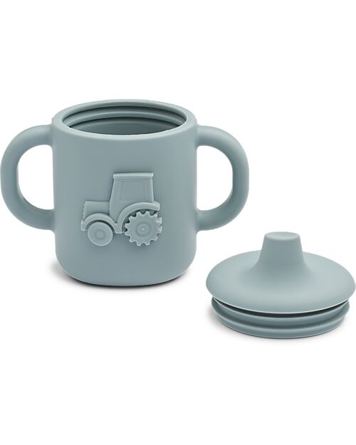 Liewood Amelio Sippy Cup - Blue Fog - Vehicles - 100% Silicone Cups