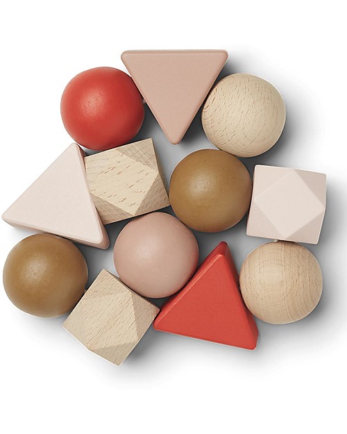 Liewood Anna Rattle - Beech Wood - Tuscany Rose Multi Mix Wooden Rattles