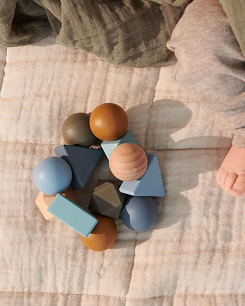 Liewood Anna Rattle - Beech Wood - Whale Blue Multi Mix Wooden Rattles