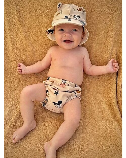 Liewood Anthony Baby Swim Pants - Sea Creature - Sandy - Recycled Material Bikinis And Tankinis