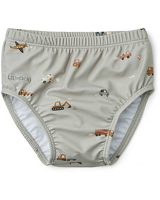 Liewood Anthony Baby Swim Pants - Vehicles/dove blue mix - Recycled Fabric Swim Diaper