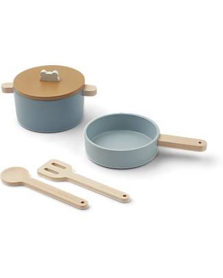 Liewood Antonio Wooden Kitchen Set for Children - Blue Multi Mix Wooden Food