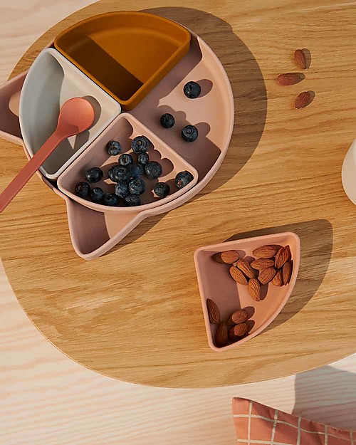 Liewood Arne Divider Plate - Cat - Rose Multi Mix Bowls & Plates