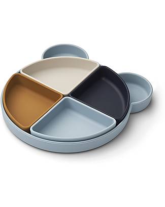 Liewood Arne Divider Plate - Mr Bear - Sea Blu Mix Bowls & Plates