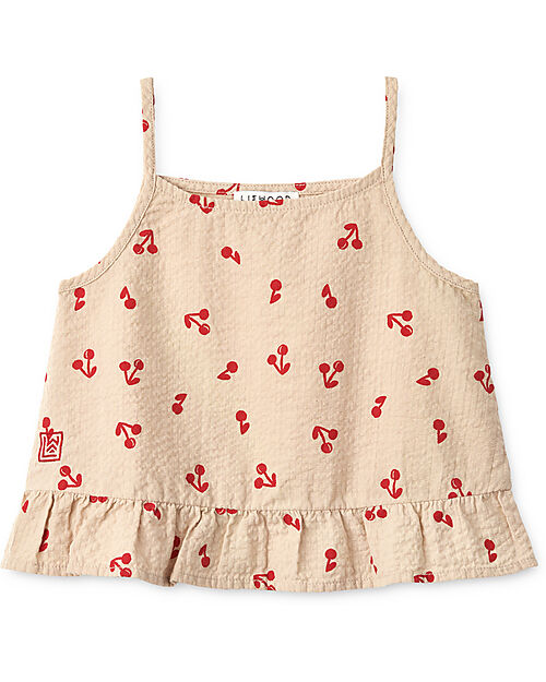 Liewood Aubrey Printed Top - Cherries - Apple Blossom - 100% Organic Cotton Tank Tops