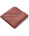 Liewood Augusta Hooded Towel, Cat - Dark Rose Towels And Flannels