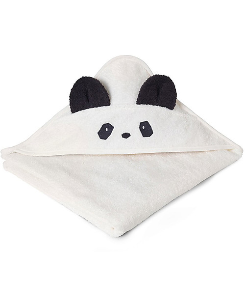 Liewood Augusta Hooded Towel, Panda - Creme de la Creme Towels And Flannels