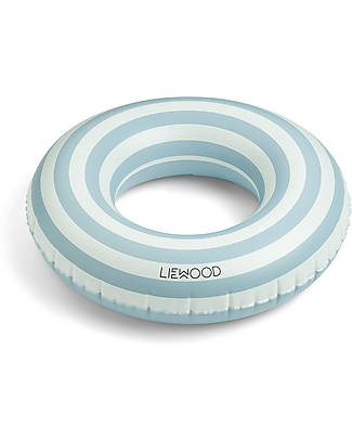 Liewood Baloo Swim Ring - Striped - Sea Blue and Creme de la Creme Beach Toys