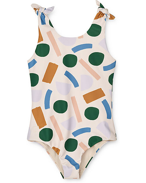 Liewood Bitte Swimsuit - Paint Stroke - Sandy - UPF 50+ unisex (bambini)