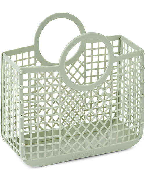 Liewood Bloom Basket Beach Bag - Dusty Mint - Multifunctional Tote Bags