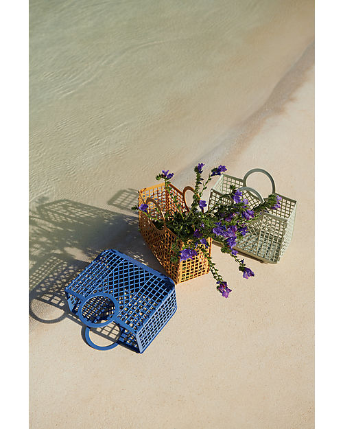 Liewood Bloom Basket Beach Bag - Dusty Mint - Multifunctional Tote Bags