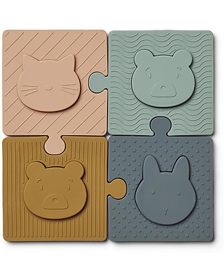 Liewood Bodil Silicone Puzzle - Multi Mix - Excellent for Psychophysical Development Puzzles
