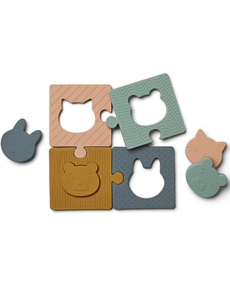Liewood Bodil Silicone Puzzle - Multi Mix - Excellent for Psychophysical Development Puzzles