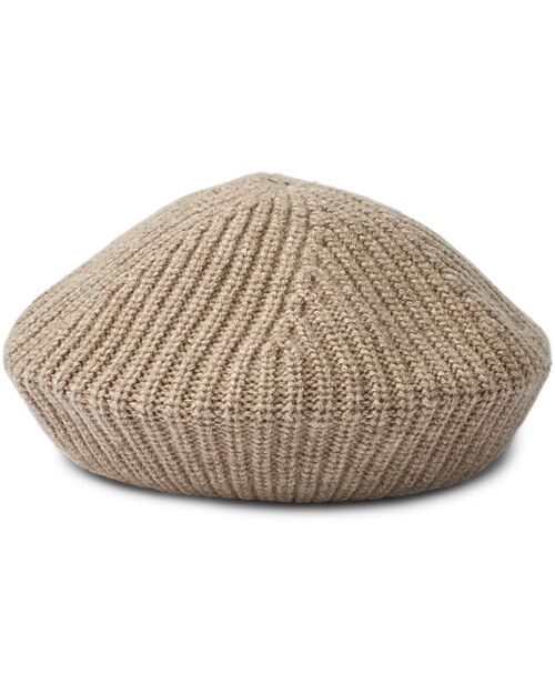 Liewood Borg Beret Hat - Oat Melange - Cotton and Wool Winter Hats